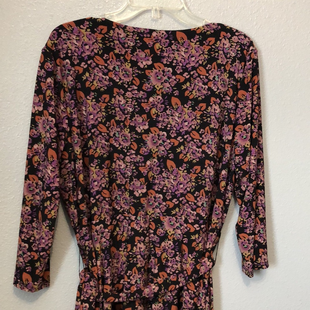 Lauren CARLYNA Ralph Lauren Woman's16W jersey 3/4 Sleeve day dress purple floral - Picture 10 of 16
